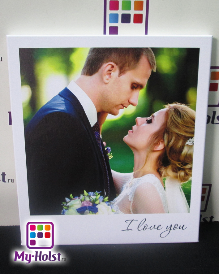 Картина в стиле Паралоид с изображением свадебной пары лицом к лицу